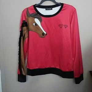 Bat Norton Horse Frilly Mane Top with Diamonds on